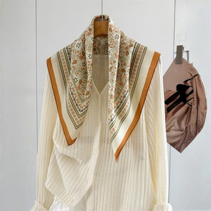 MaraSilk Pure Mulberry Silk Scarf - Square Crepe de Chine MS967