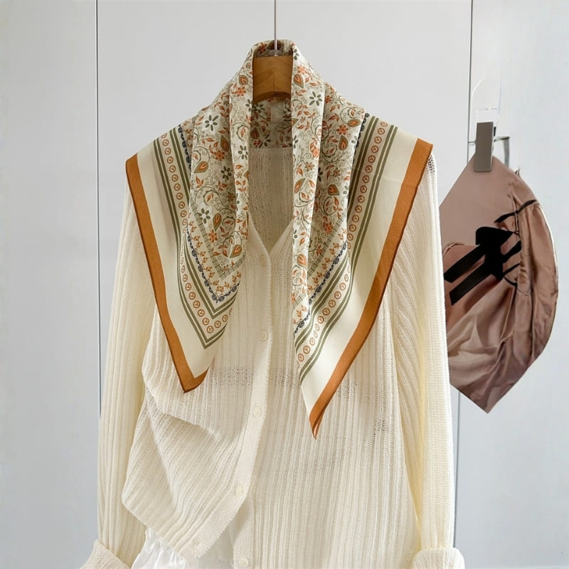 MaraSilk Pure Mulberry Silk Scarf - Square Crepe de Chine MS967