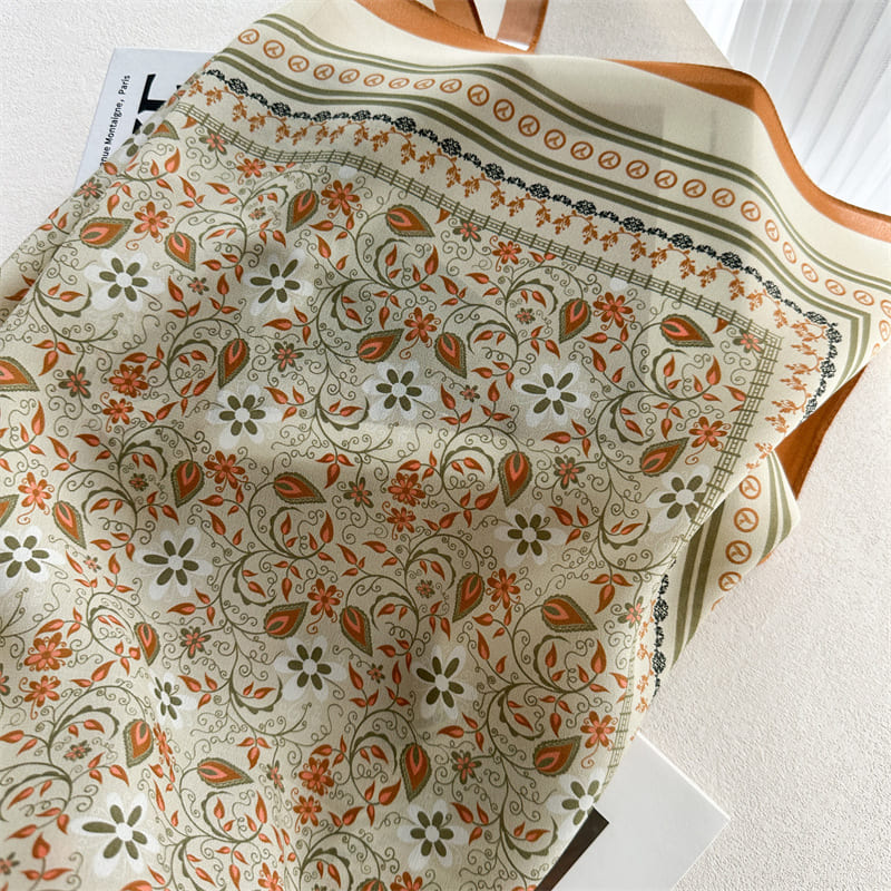 MaraSilk Pure Mulberry Silk Scarf - Square Crepe de Chine MS967