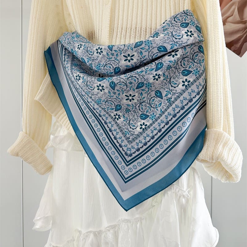 MaraSilk Pure Mulberry Silk Scarf - Square Crepe de Chine MS968