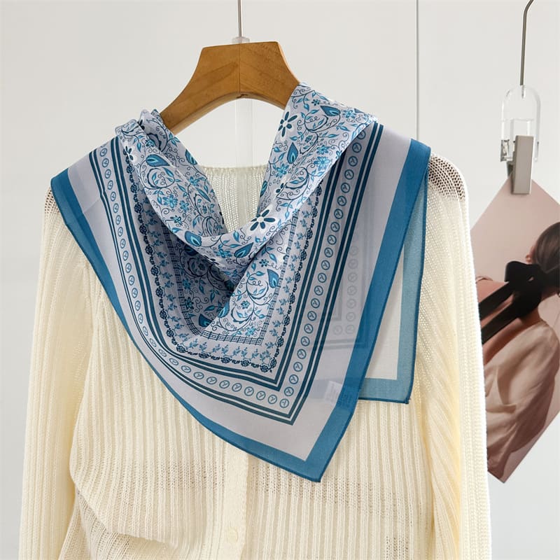 MaraSilk Pure Mulberry Silk Scarf - Square Crepe de Chine MS968