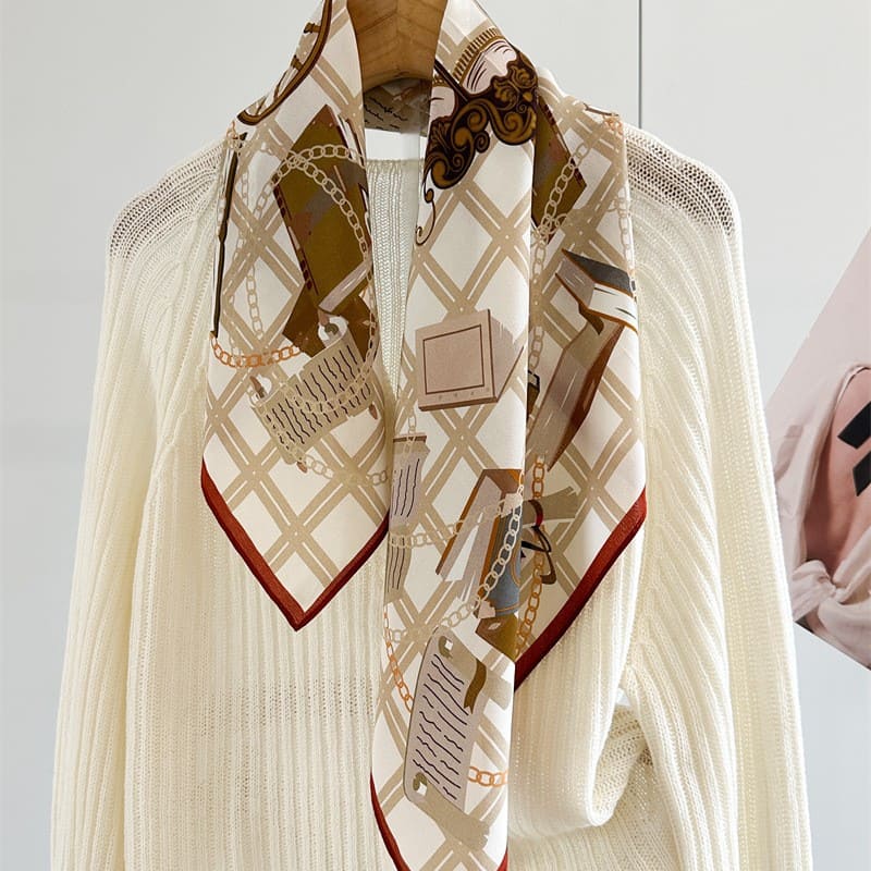 MaraSilk Pure Mulberry Silk Scarf - Square Crepe de Chine MS974