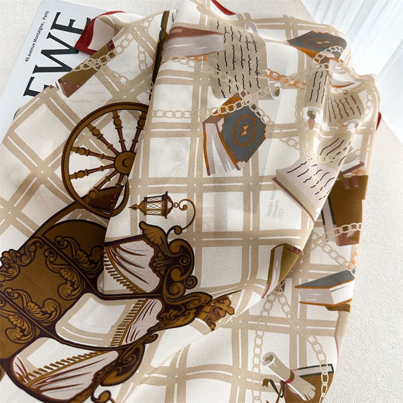 MaraSilk Pure Mulberry Silk Scarf - Square Crepe de Chine MS974