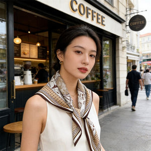 MaraSilk Pure Mulberry Silk Scarf - Square Crepe de Chine MS977