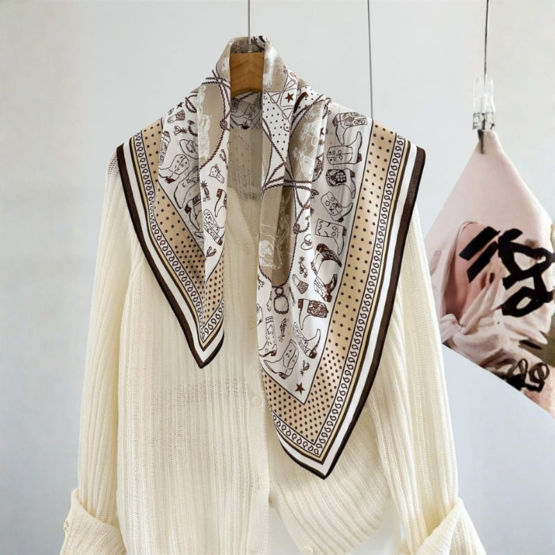 MaraSilk Pure Mulberry Silk Scarf - Square Crepe de Chine MS977