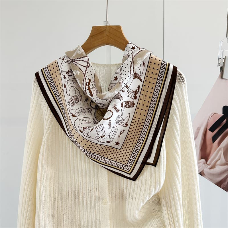 MaraSilk Pure Mulberry Silk Scarf - Square Crepe de Chine MS977