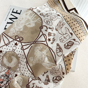 MaraSilk Pure Mulberry Silk Scarf - Square Crepe de Chine MS977