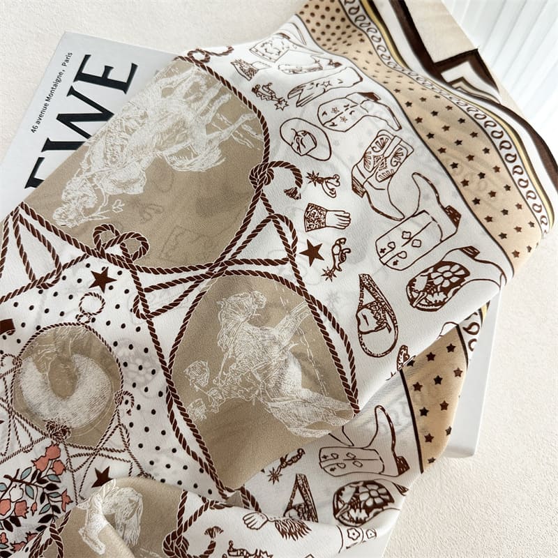 MaraSilk Pure Mulberry Silk Scarf - Square Crepe de Chine MS977