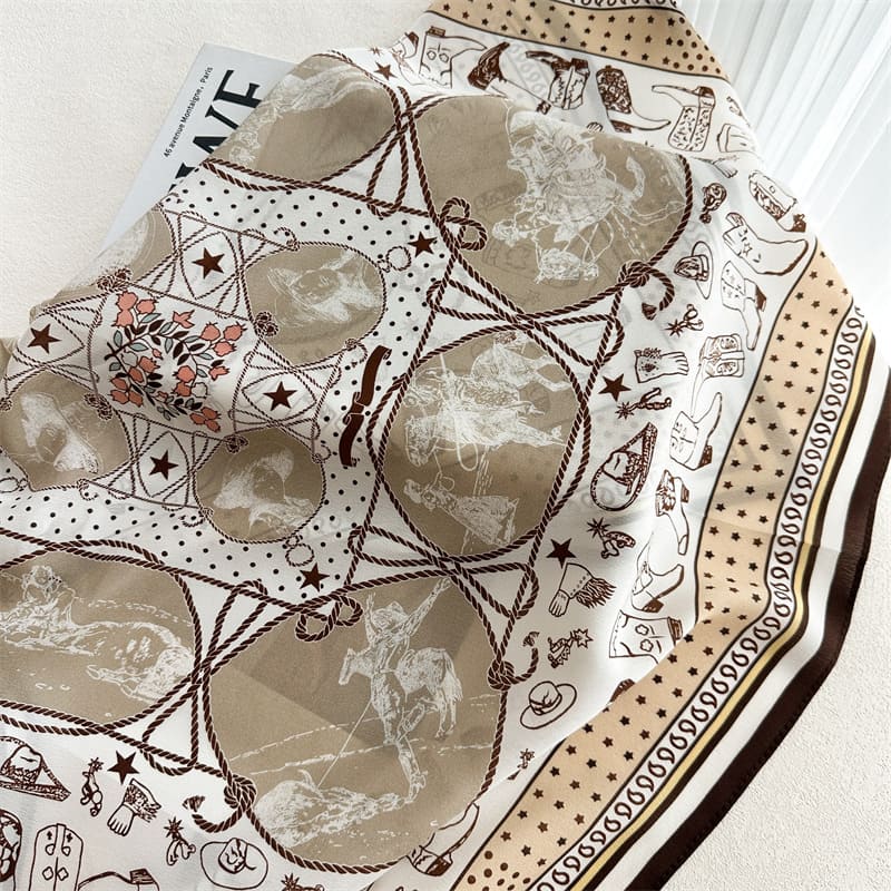 MaraSilk Pure Mulberry Silk Scarf - Square Crepe de Chine MS977