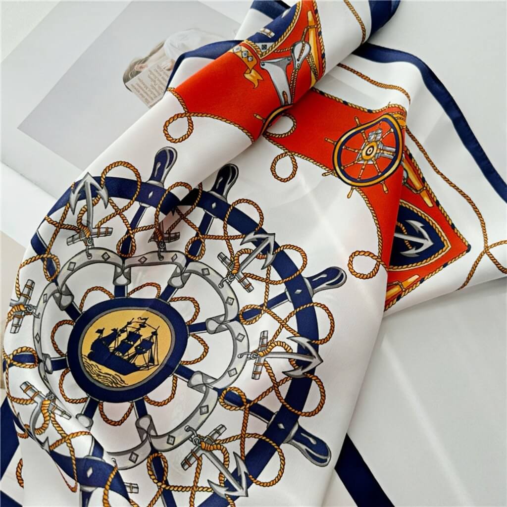 MaraSilk Pure Mulberry Silk Scarf Square Crepe Satin MS02-10