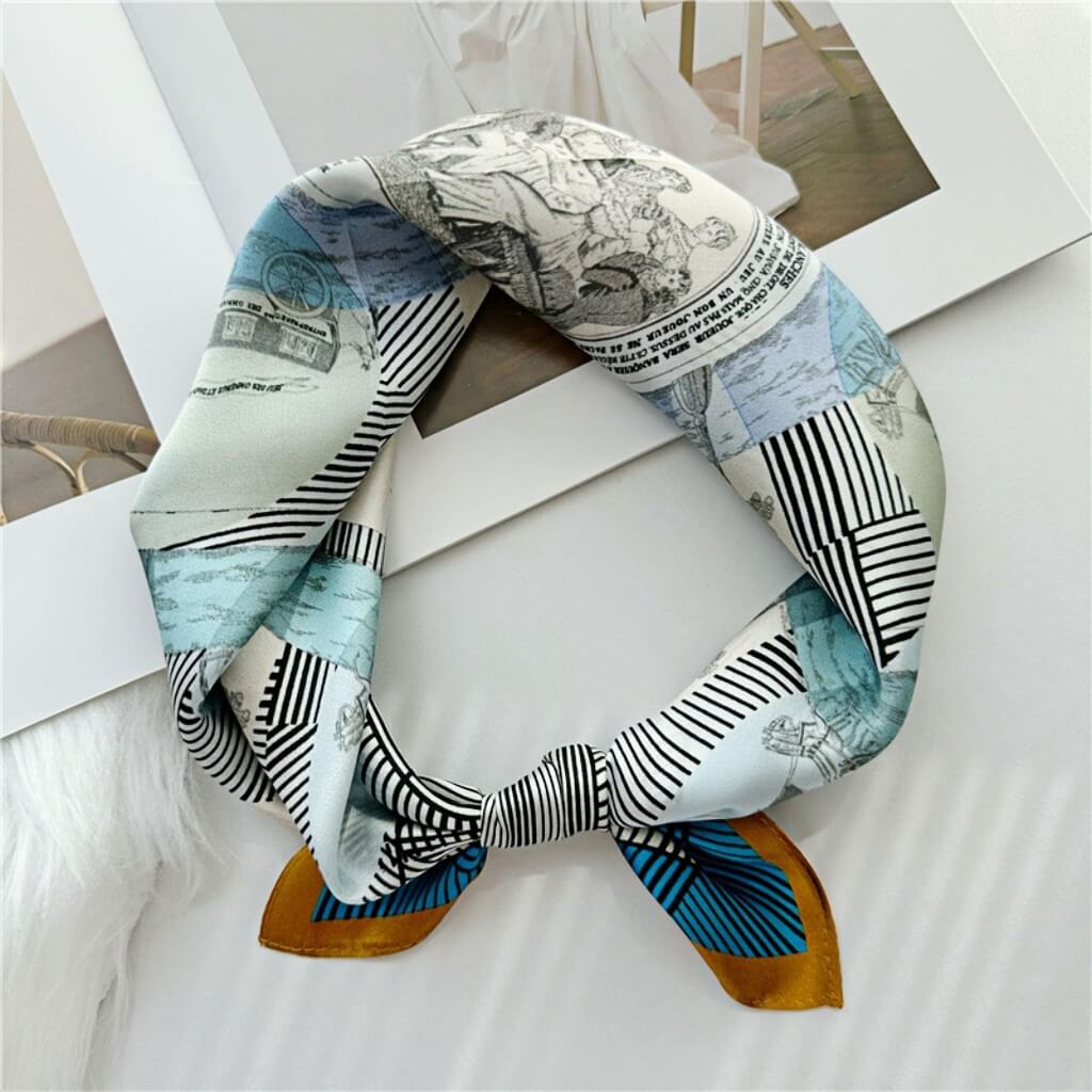 MaraSilk Pure Mulberry Silk Scarf Square Crepe Satin MS02-13