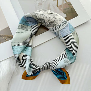 MaraSilk Pure Mulberry Silk Scarf Square Crepe Satin MS02-13