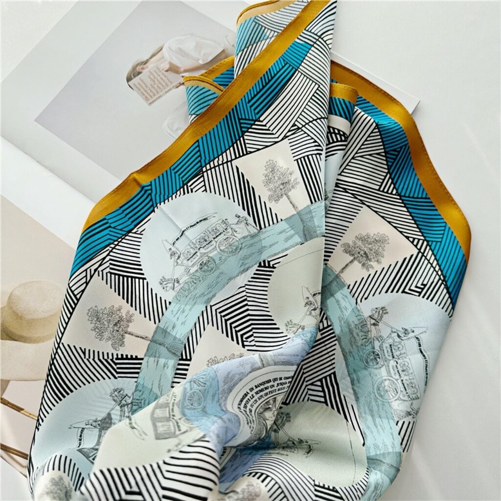 MaraSilk Pure Mulberry Silk Scarf Square Crepe Satin MS02-14