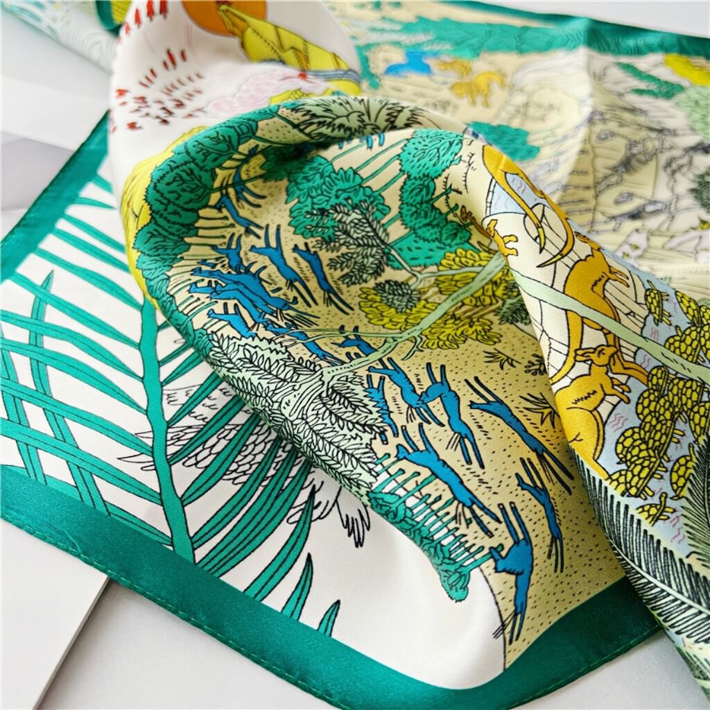 MaraSilk Pure Mulberry Silk Scarf Square Crepe Satin MS02-23