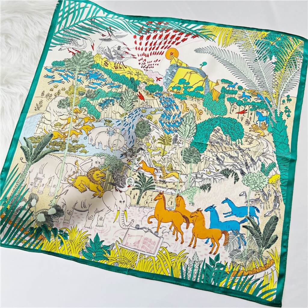 MaraSilk Pure Mulberry Silk Scarf Square Crepe Satin MS02-24