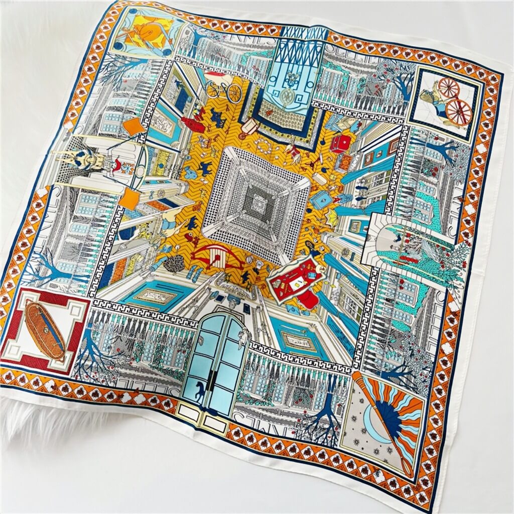 MaraSilk Pure Mulberry Silk Scarf Square Crepe Satin MS02-28