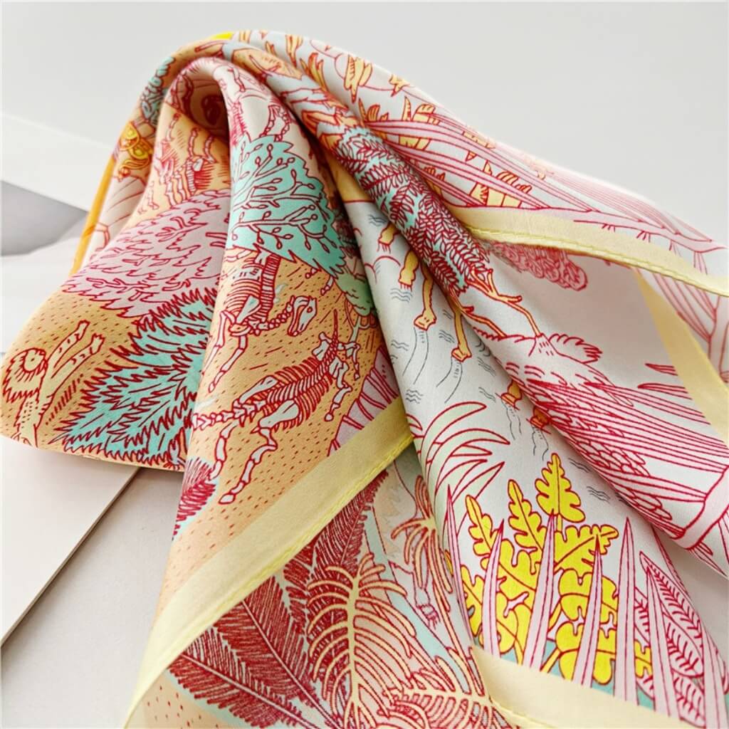 MaraSilk Pure Mulberry Silk Scarf Square Crepe Satin MS02-31