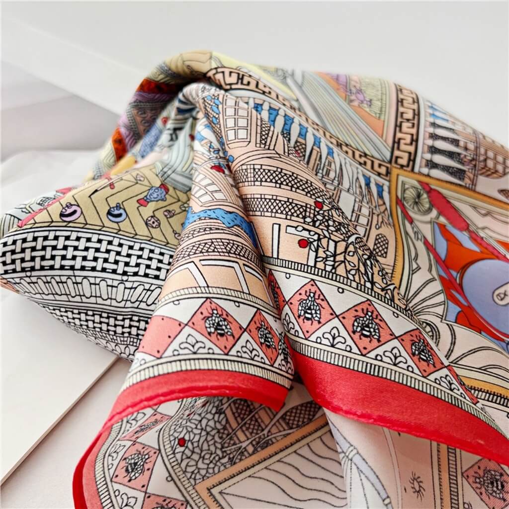 MaraSilk Pure Mulberry Silk Scarf Square Crepe Satin MS02-35