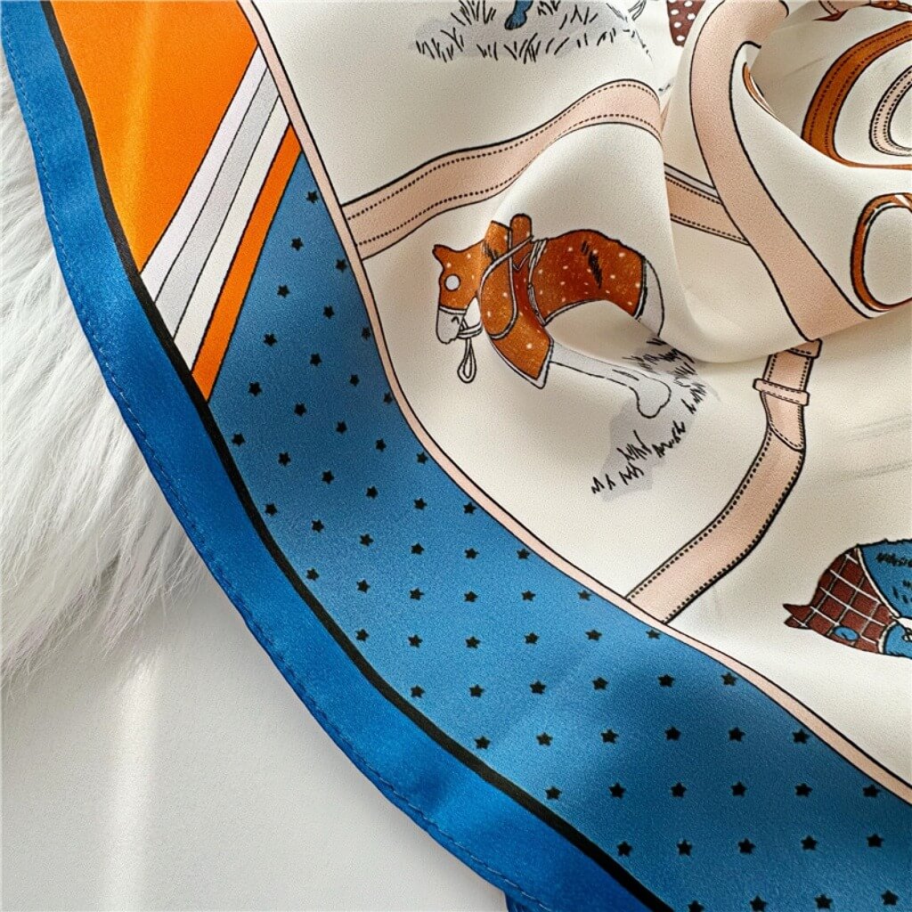 MaraSilk Pure Mulberry Silk Scarf Square Crepe Satin MS02-38