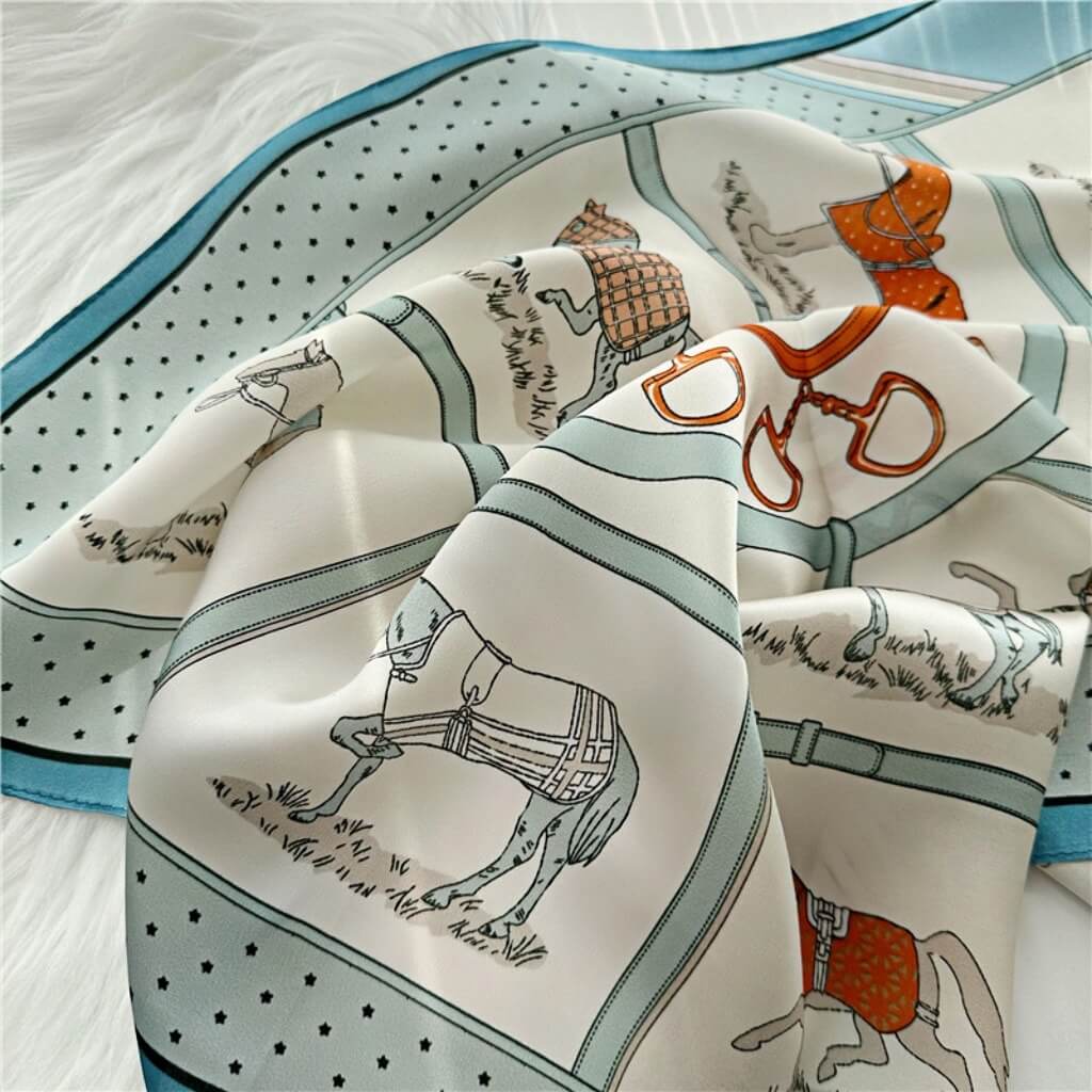 MaraSilk Pure Mulberry Silk Scarf Square Crepe Satin MS02-44