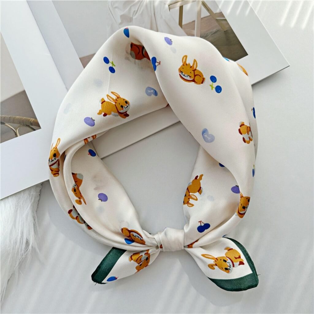 MaraSilk Pure Mulberry Silk Scarf Square Crepe Satin MS02-45