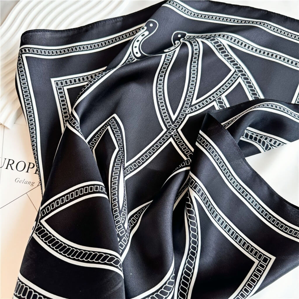 MaraSilk Pure Mulberry Silk Scarf Square Crepe Satin MS03-10