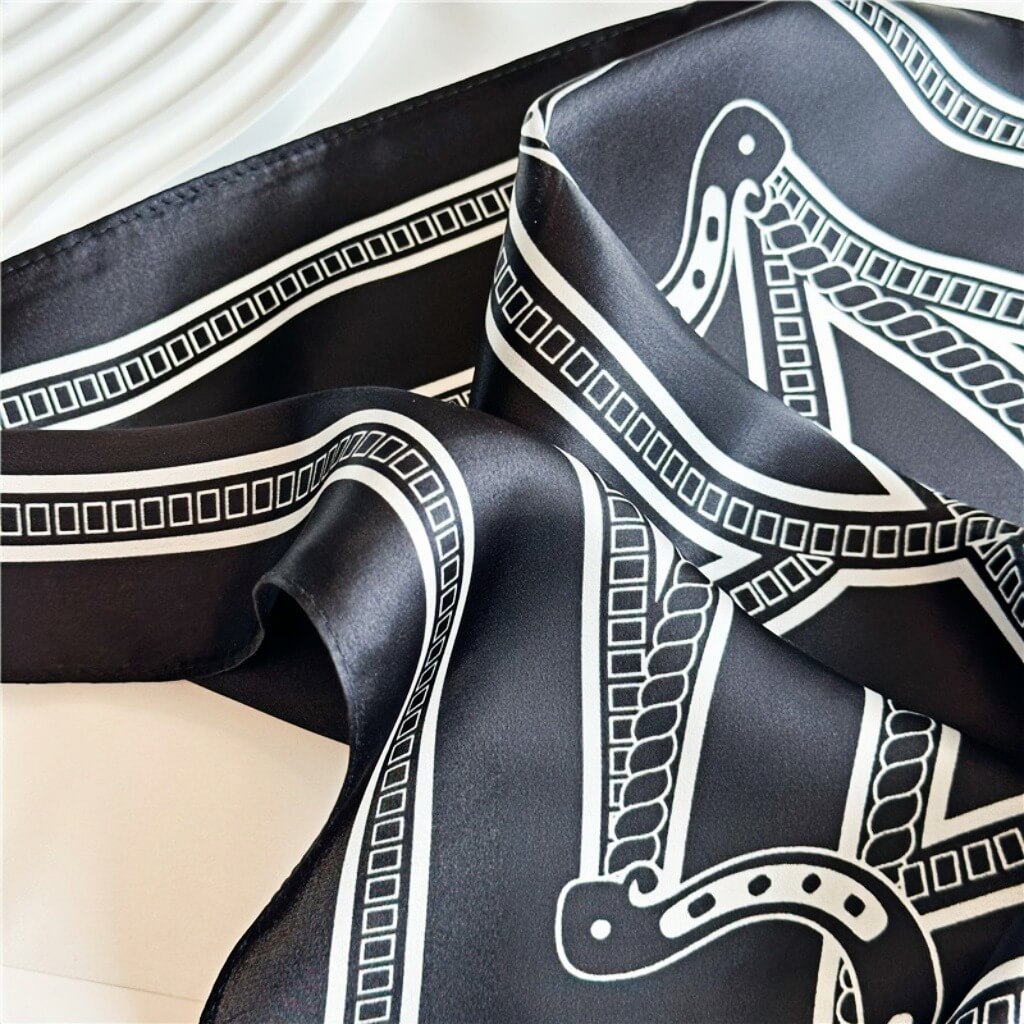 MaraSilk Pure Mulberry Silk Scarf Square Crepe Satin MS03-11