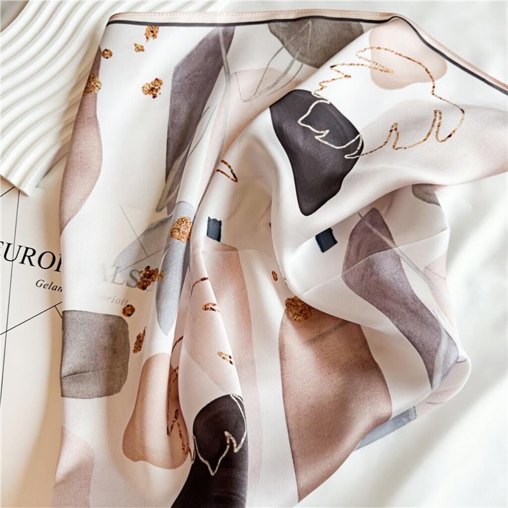MaraSilk Pure Mulberry Silk Scarf Square Crepe Satin MS03-18