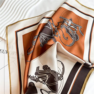 MaraSilk Pure Mulberry Silk Scarf Square Crepe Satin MS03-2