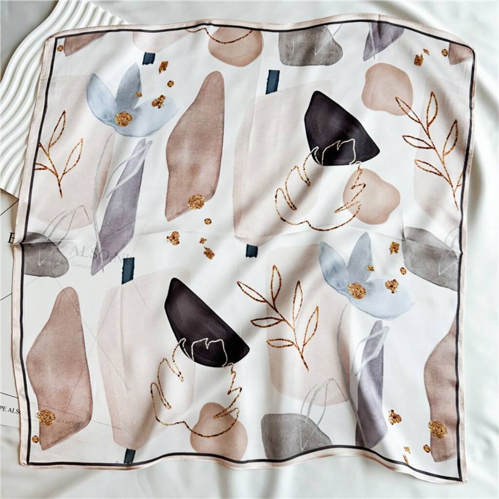 MaraSilk Pure Mulberry Silk Scarf Square Crepe Satin MS03-20