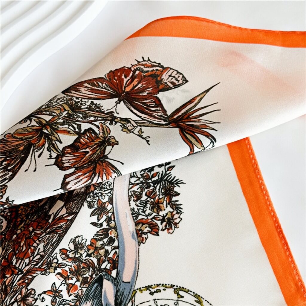 MaraSilk Pure Mulberry Silk Scarf Square Crepe Satin MS03-23