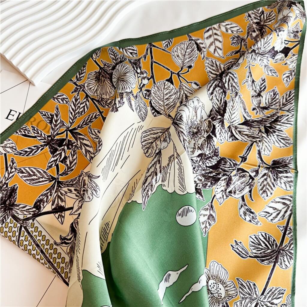 MaraSilk Pure Mulberry Silk Scarf Square Crepe Satin MS03-26