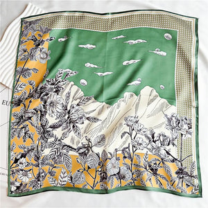 MaraSilk Pure Mulberry Silk Scarf Square Crepe Satin MS03-28