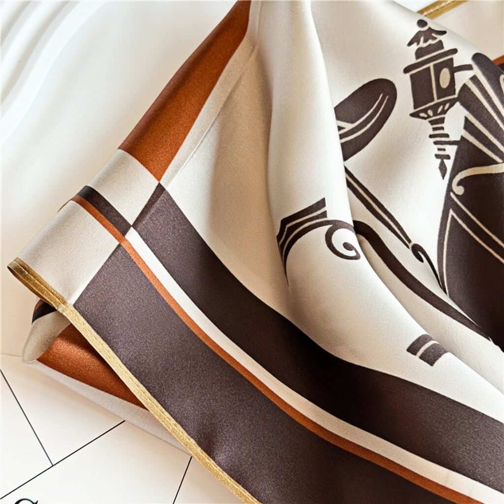 MaraSilk Pure Mulberry Silk Scarf Square Crepe Satin MS03-3