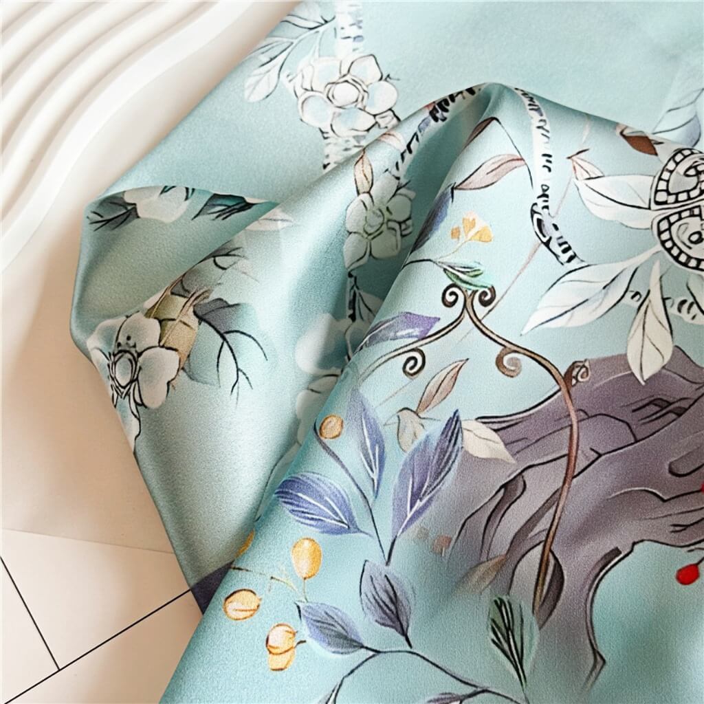 MaraSilk Pure Mulberry Silk Scarf Square Crepe Satin MS03-31