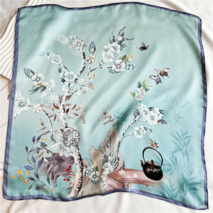 MaraSilk Pure Mulberry Silk Scarf Square Crepe Satin MS03-32