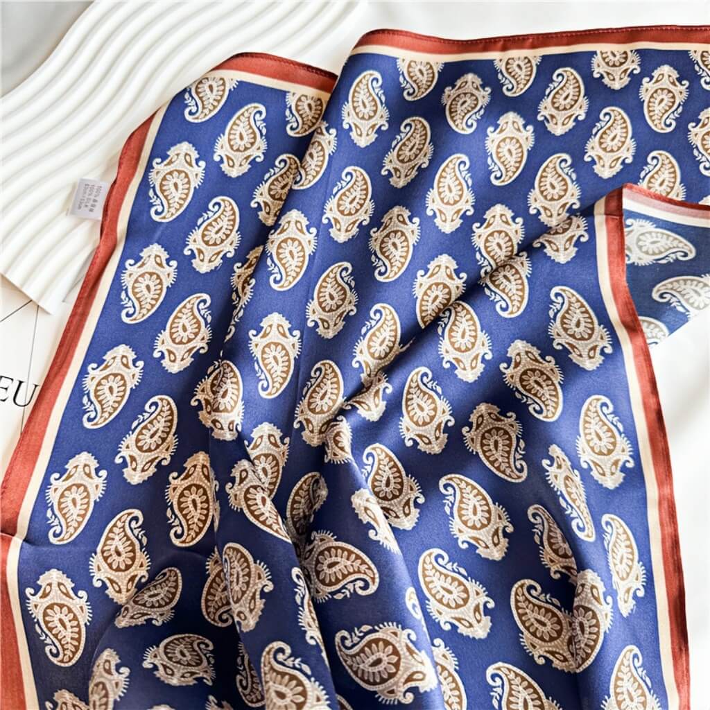 MaraSilk Pure Mulberry Silk Scarf Square Crepe Satin MS03-34