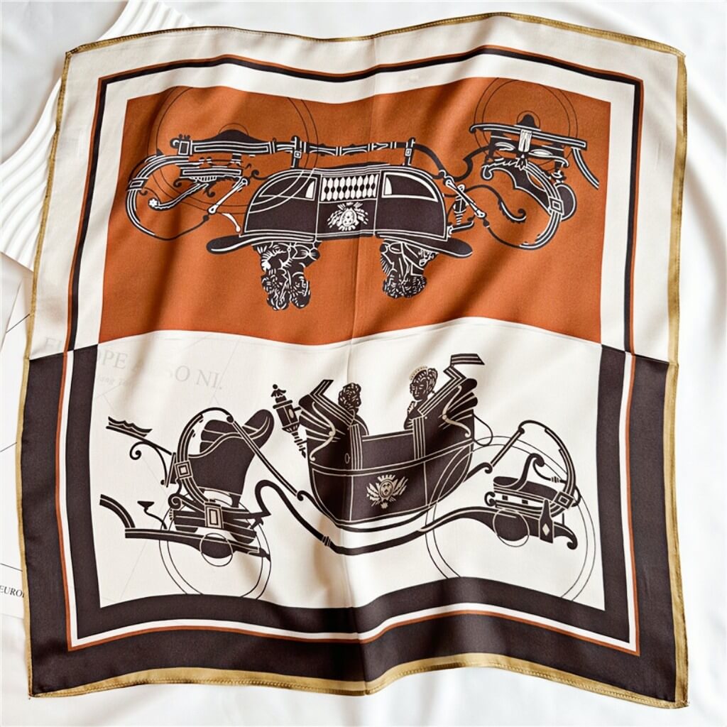 MaraSilk Pure Mulberry Silk Scarf Square Crepe Satin MS03-4