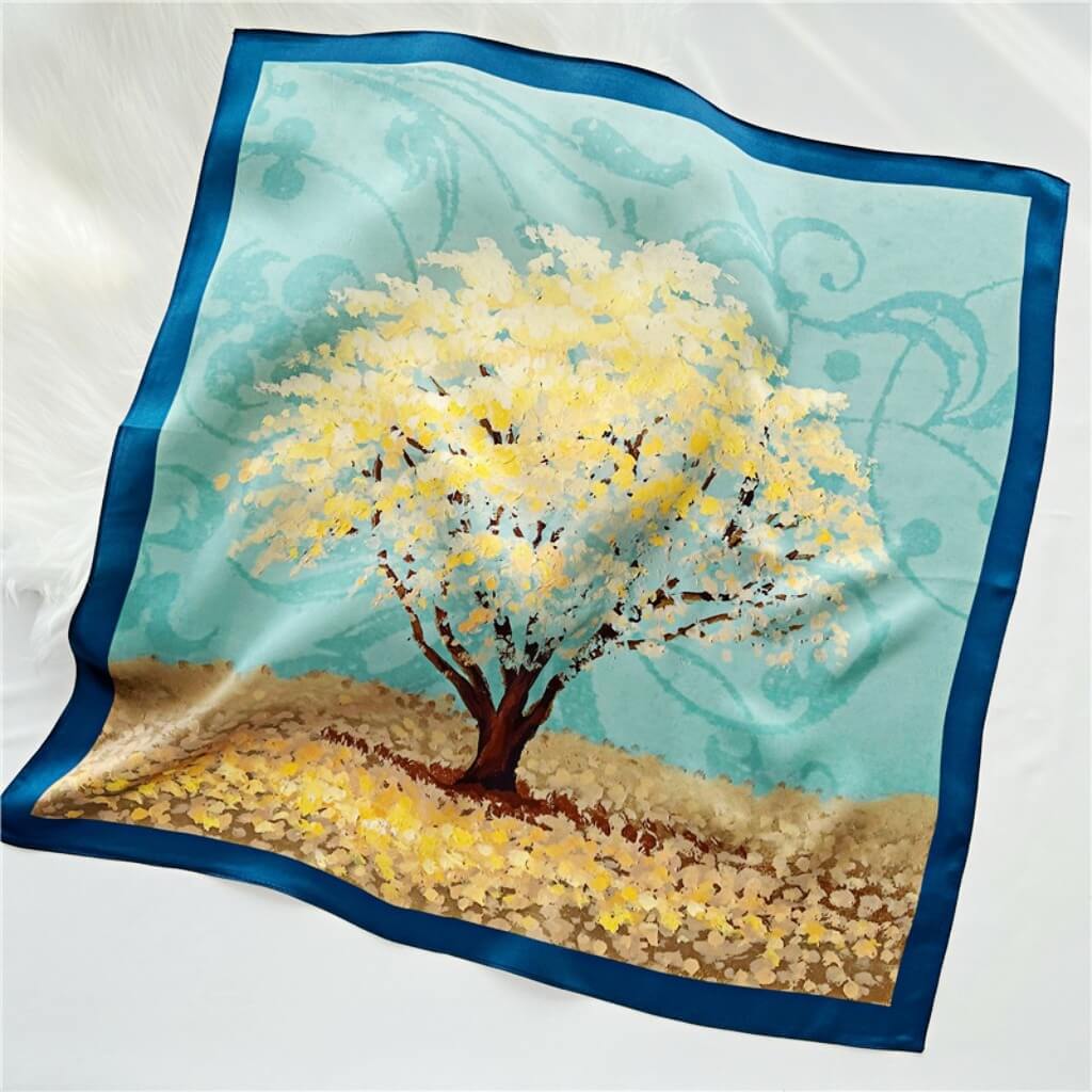 MaraSilk Pure Mulberry Silk Scarf Square Crepe Satin MS05-4