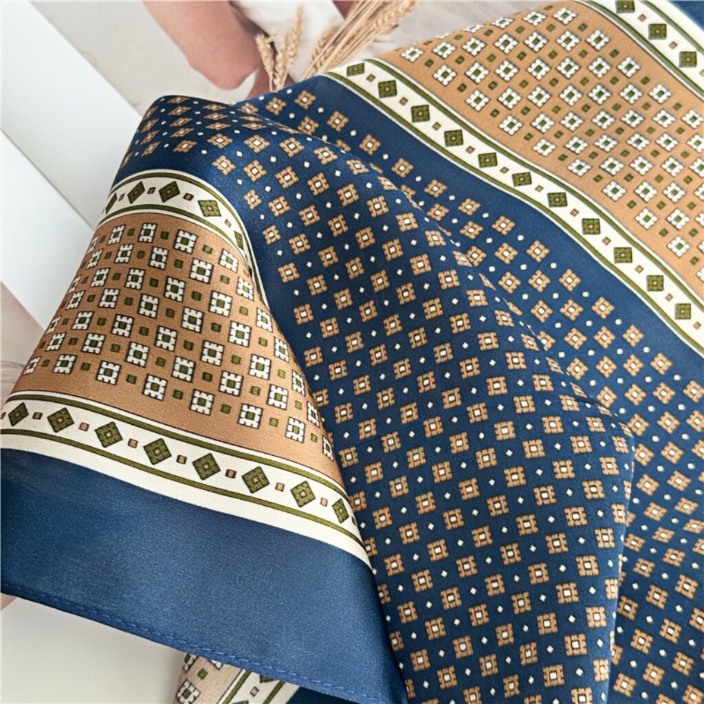 MaraSilk Pure Mulberry Silk Scarf Square Crepe Satin MS07-10