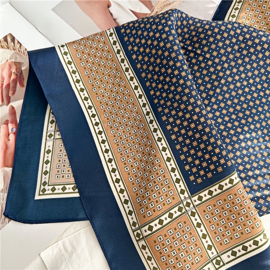 MaraSilk Pure Mulberry Silk Scarf Square Crepe Satin MS07-11