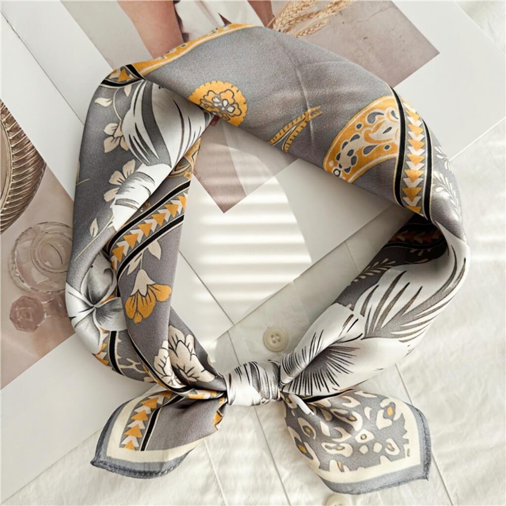 MaraSilk Pure Mulberry Silk Scarf Square Crepe Satin MS07-13