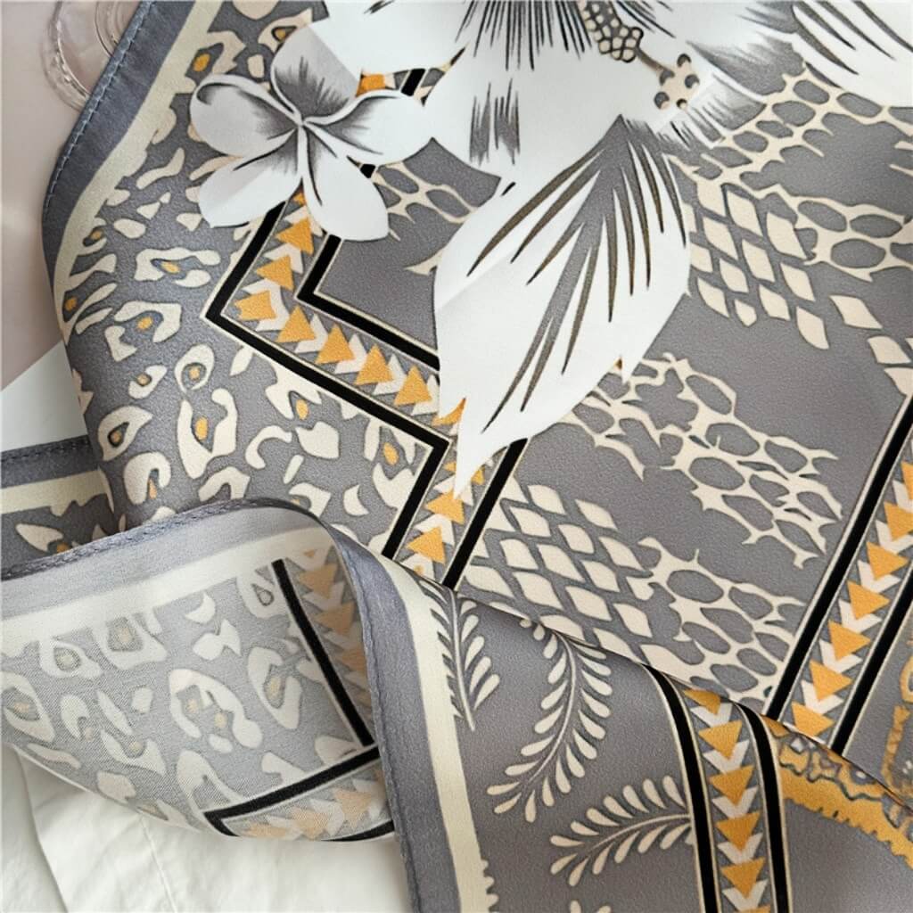 MaraSilk Pure Mulberry Silk Scarf Square Crepe Satin MS07-15