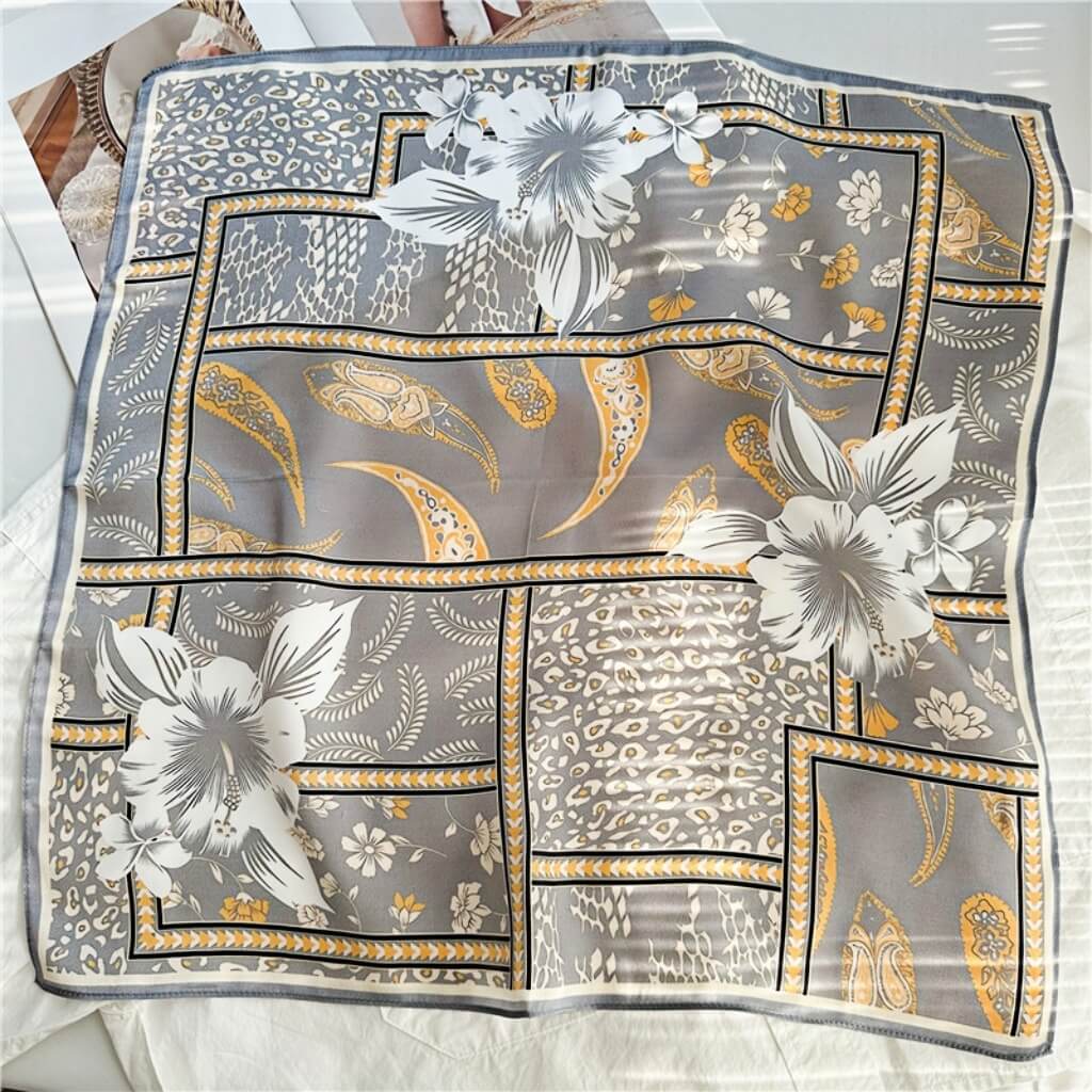 MaraSilk Pure Mulberry Silk Scarf Square Crepe Satin MS07-16