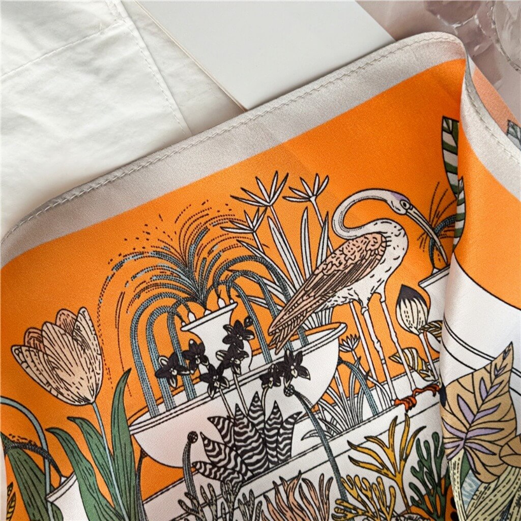 MaraSilk Pure Mulberry Silk Scarf Square Crepe Satin MS07-19