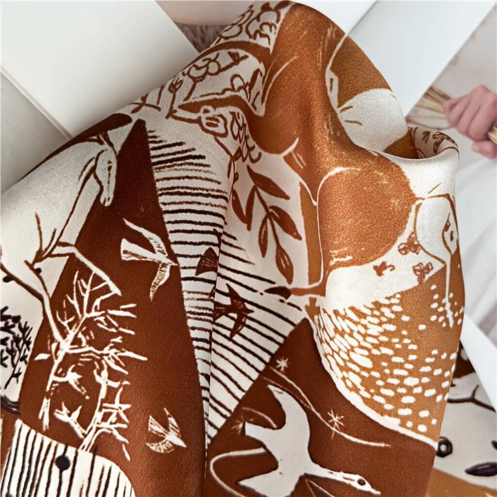 MaraSilk Pure Mulberry Silk Scarf Square Crepe Satin MS07-2