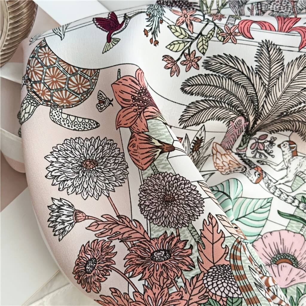 MaraSilk Pure Mulberry Silk Scarf Square Crepe Satin MS07-22