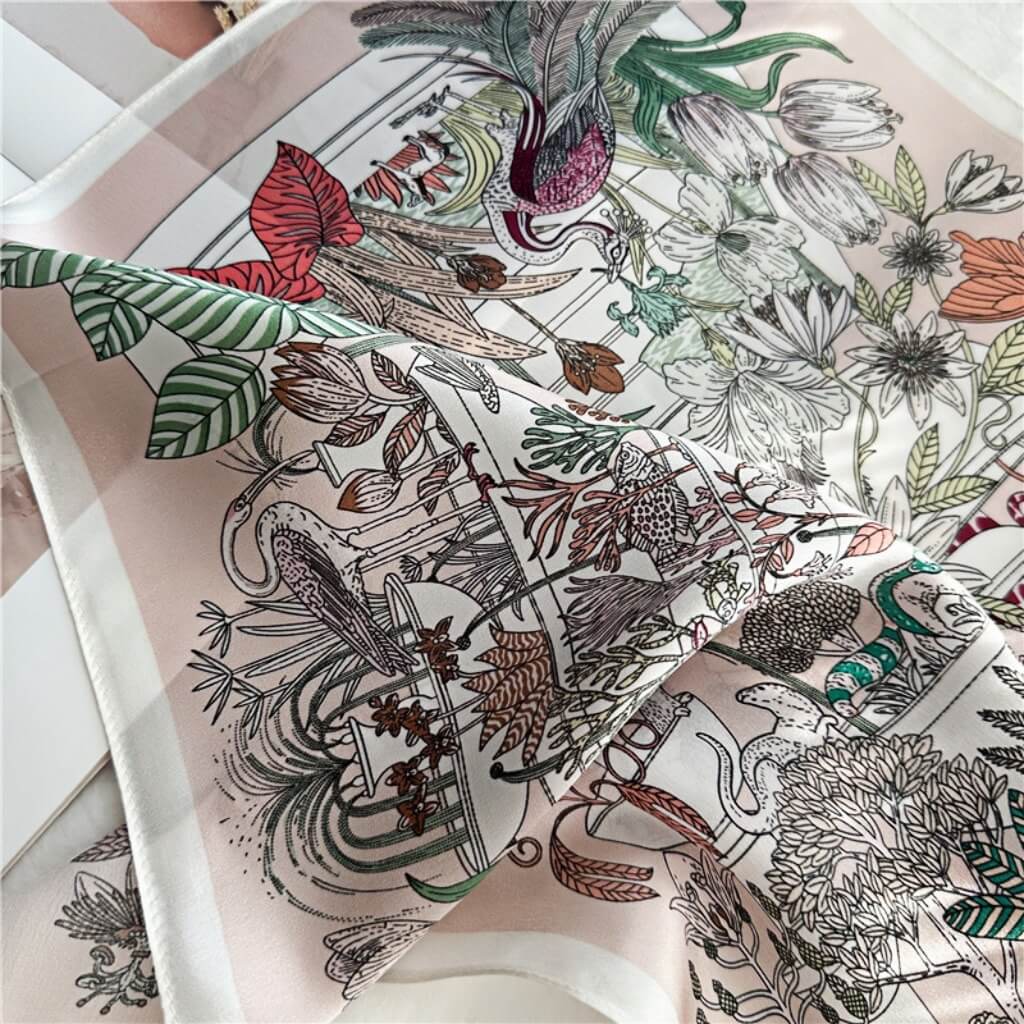 MaraSilk Pure Mulberry Silk Scarf Square Crepe Satin MS07-23