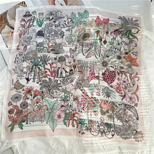 MaraSilk Pure Mulberry Silk Scarf Square Crepe Satin MS07-24