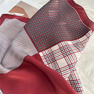 MaraSilk Pure Mulberry Silk Scarf Square Crepe Satin MS07-6